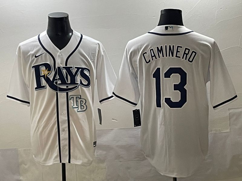 Men 2025 Tampa Bay Rays #13 Caminero White Game Nike MLB Jersey style 7->tampa bay rays->MLB Jersey